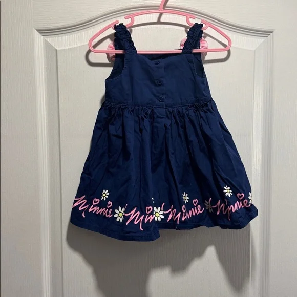 500-Disney baby navy blue & pink Minnie Mouse dress with bow details - Picture 7 of 8